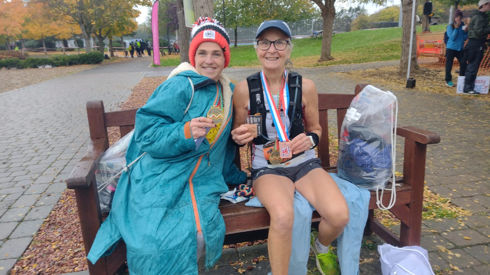 Katie King & Jane wall celebrate their Masters Podiums